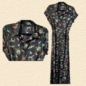 Lola Liza Black Animal Print Dress (Size L)